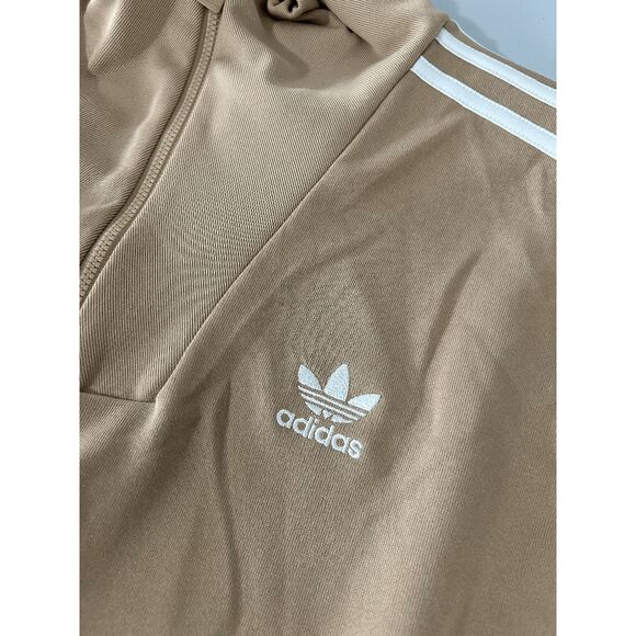Adidas Men's Funnel neck Quarter Zip Track Top Beige S - Picture 5 of 8